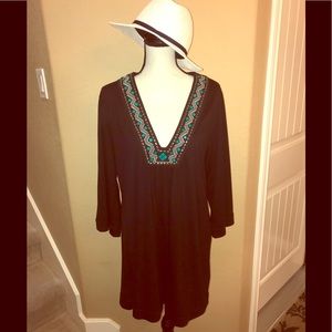 Black & bedazzled bathing suit cover up-size L